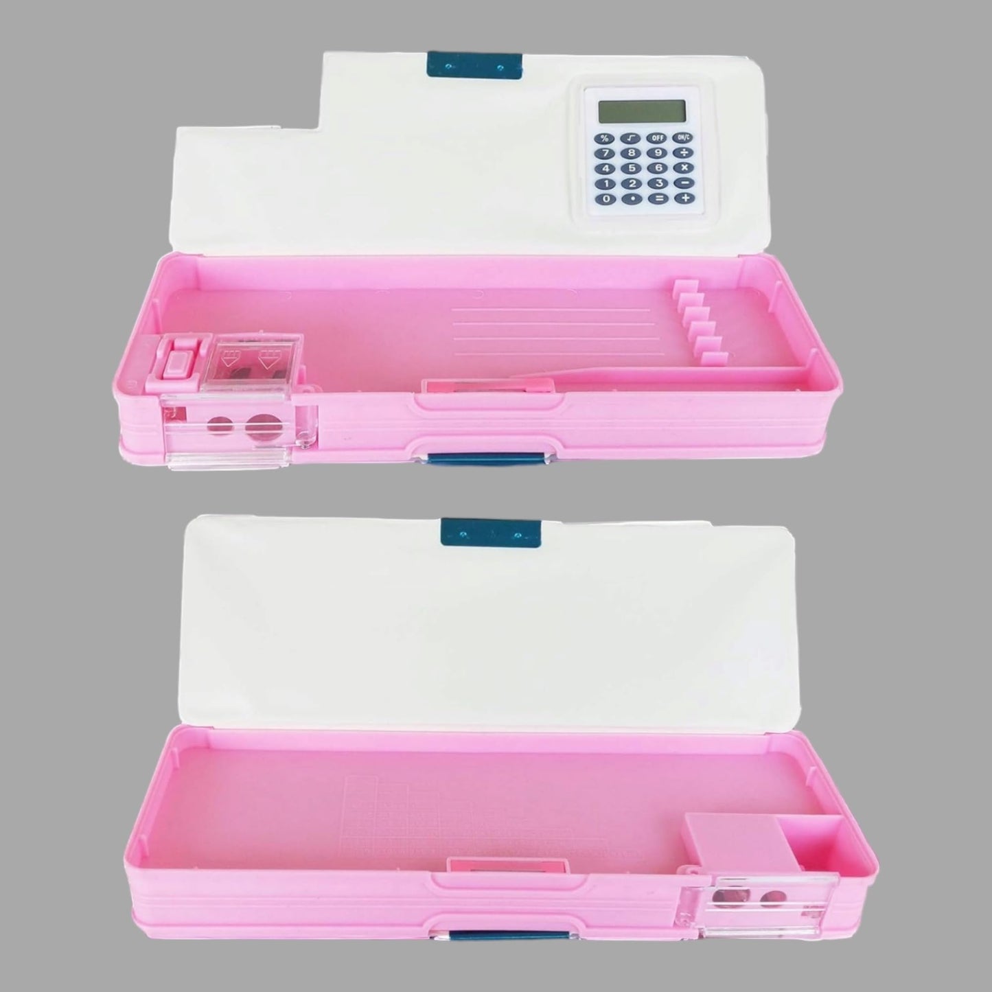 Horse Pencil Box Dual Sharpener with Calculator Pink