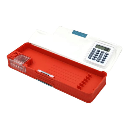 Toy Car Pencil Box With Calculator Geometry Dual Sharpener Red