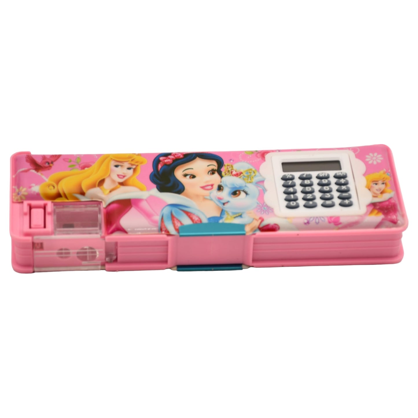 Cinderella Pencil Box Geometry Dual Sharpener with Calculator Pink