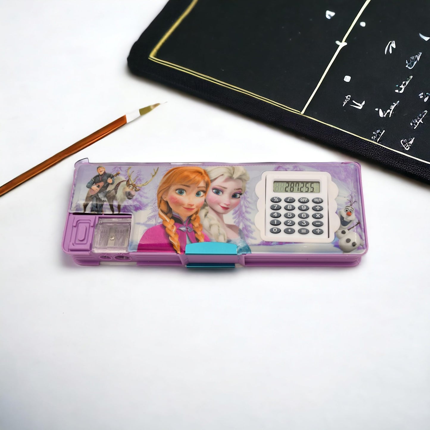 Cinderella Pencil Box with Calculator, Stationary Sets for Girls & Boys Purple