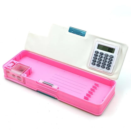 Cinderella Pencil Box Geometry Dual Sharpener with Calculator Pink