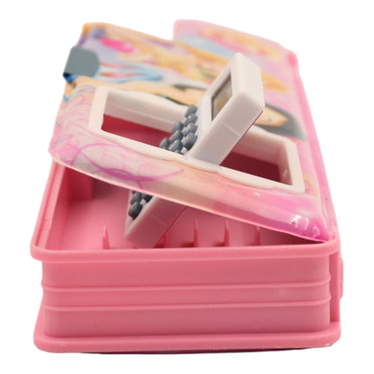 Cinderella Pencil Box Geometry Dual Sharpener with Calculator Pink